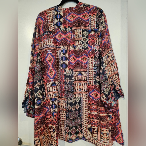 Johnny Was Workshop Geometric Pattern Tunic Top - Picture 6 of 7